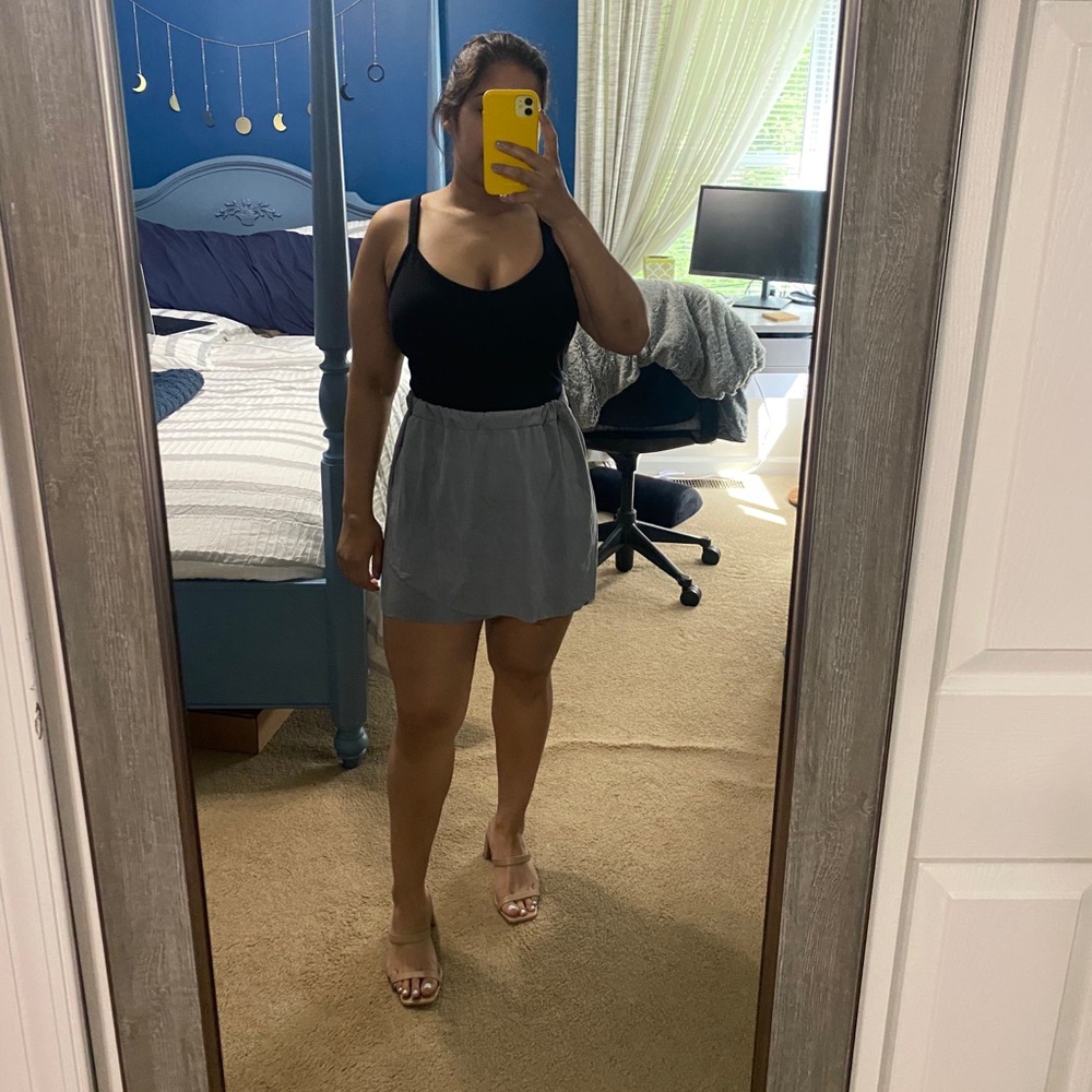 Kenzie Mini Gray Suede Skirt
